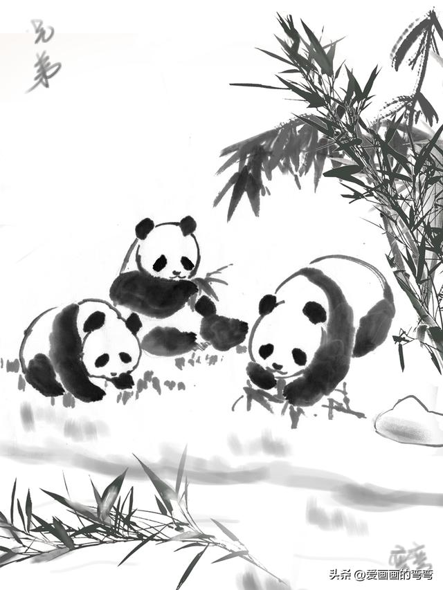 熊猫卡通画图片大全可爱爬，熊猫卡通画图片大全可爱爬树